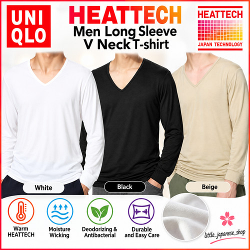 Uniqlo heattech men neck - heattech, v-neck